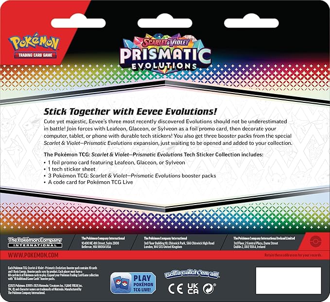 Prismatic Evolutions Tech Sticker Blister Pack LIVE